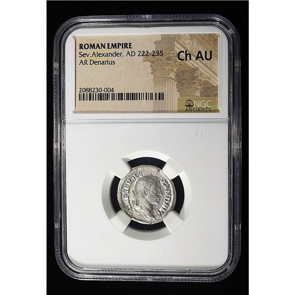 AD 222-235 SEV. ALEXANDER AR DENARIUS NGC CH AU