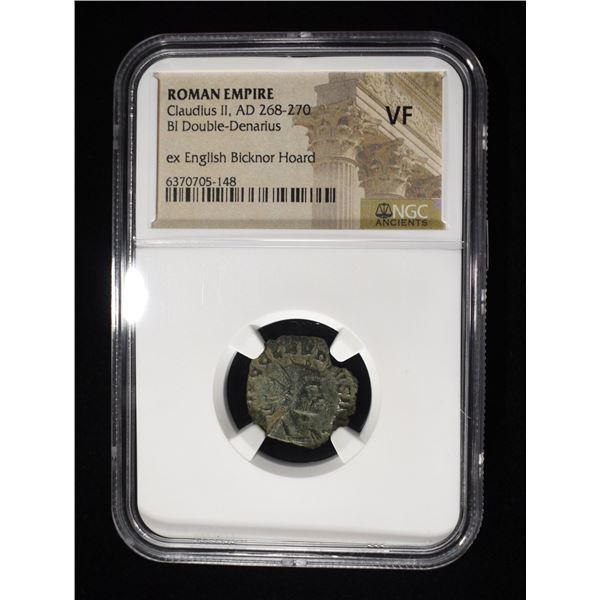 AD 268-270  CLAUDIUS II BI DOUBLE-DENARIUS NGC VF