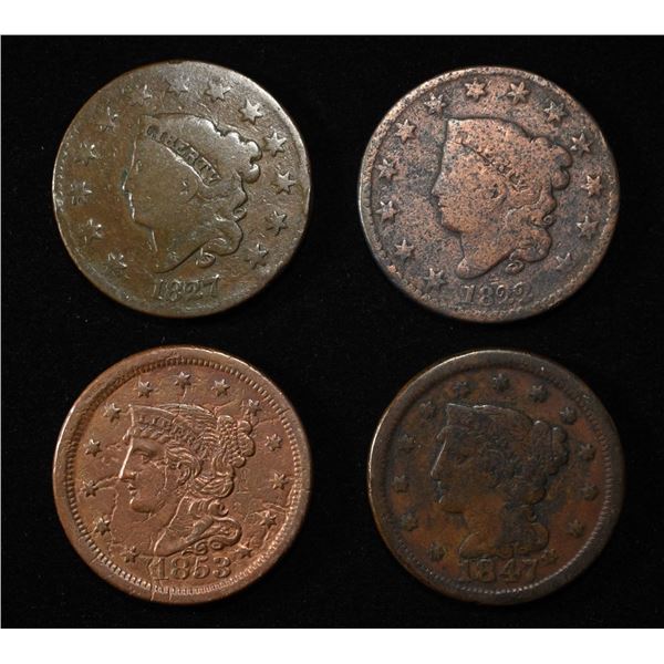 1822, 1827, 1847, 1853 LARGE CENTS