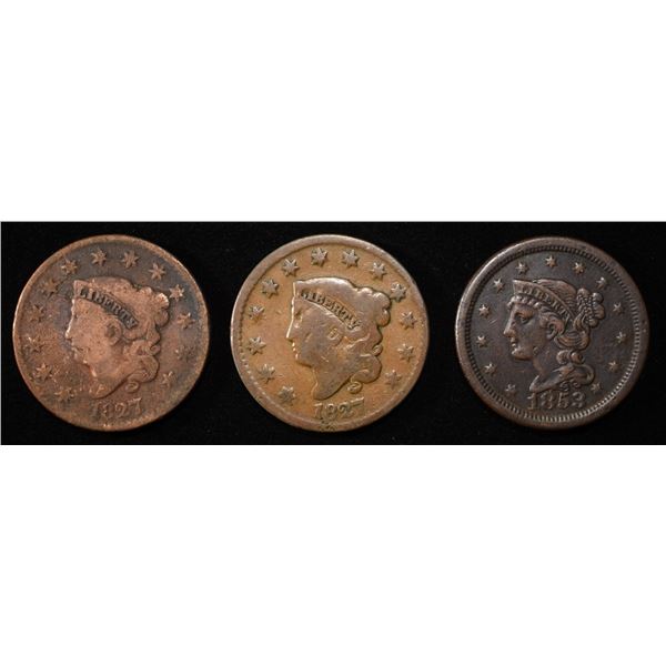 (2) 1827, 1853 LARGE CENTS