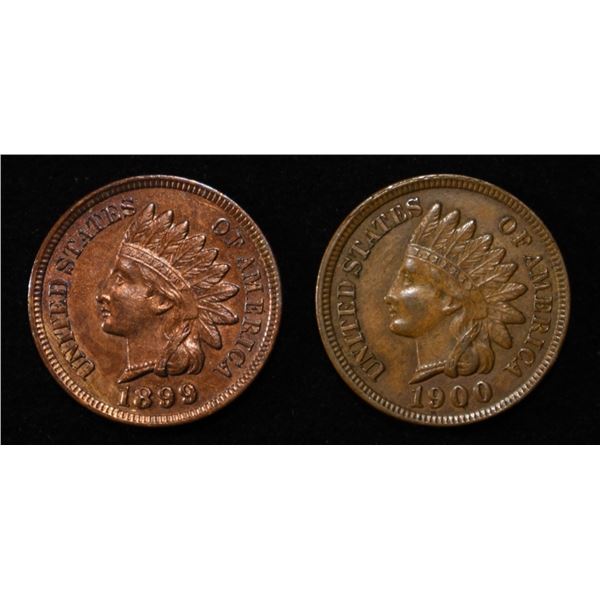 1899 BU & 1900 AU/BU INDIAN CENTS