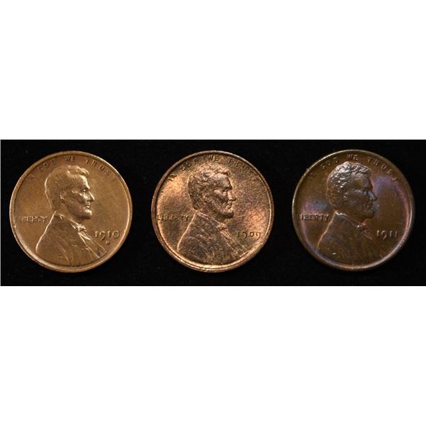 1909 BU, 10-S FINE, 11 BU LINCOLN CENTS