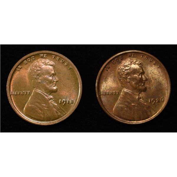 1918 & 1926 LINCOLN CENTS BU