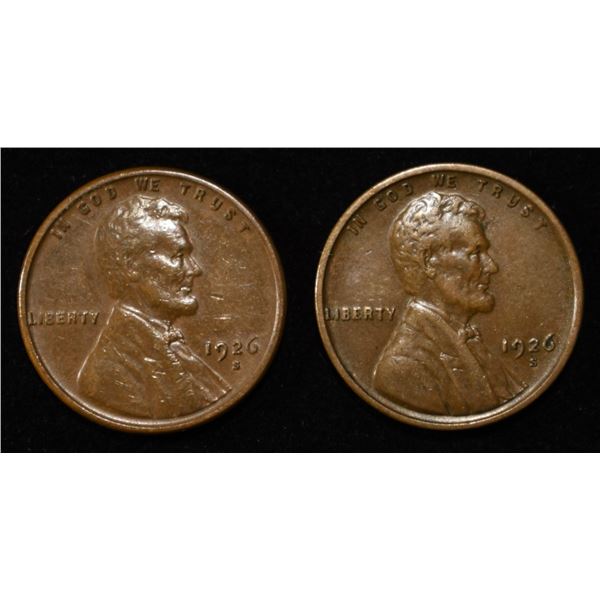 (2) 1926-S LINCOLN CENTS XF/AU