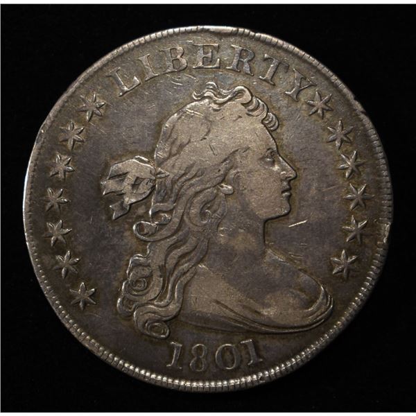 1801 BUST DOLLAR XF RIM BUMP