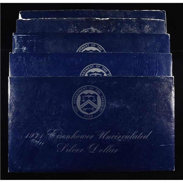 (5) 1971 BLUE IKE UNCIRCULATED SILVER DOLLAR