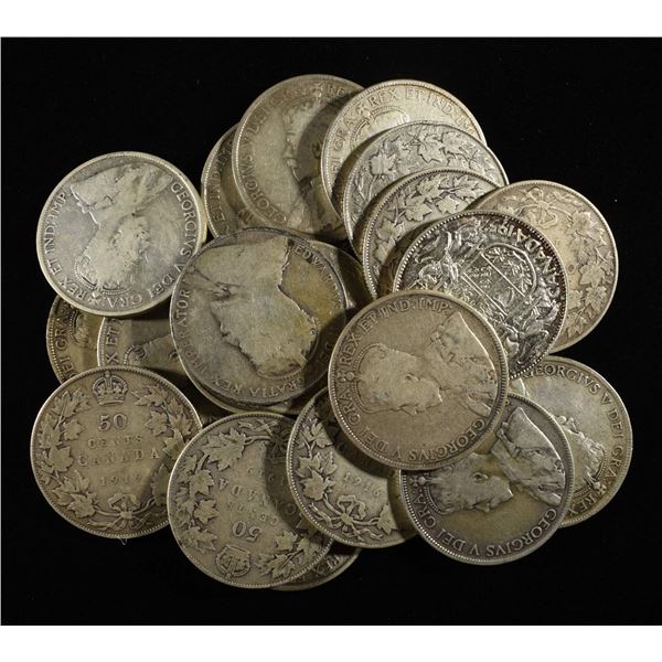 ($10) 80% SILVER CANADIAN HALF DOLLARS