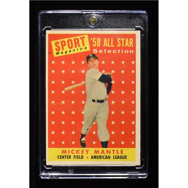 1958 TOPPS MANTLE ALL STAR BASEBALL CARD