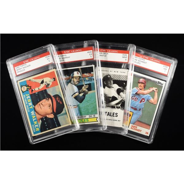 (4) TOPPS EMC GRADED BASEBALL CARDS