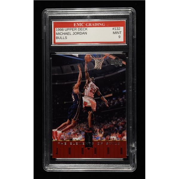 1998 UD JORDEN GRADED BASKETBALL CARD EMC MINT 9