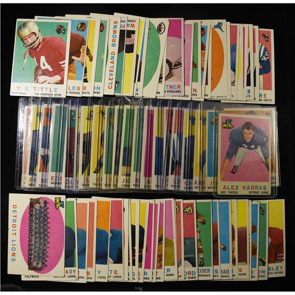 LARGE GROUP OF 1959 TOPPS FOOTBALL, SOME STARS