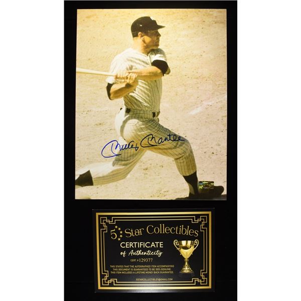 MICKEY MANTEL SIGNED PHOTO 8X10 W/COA