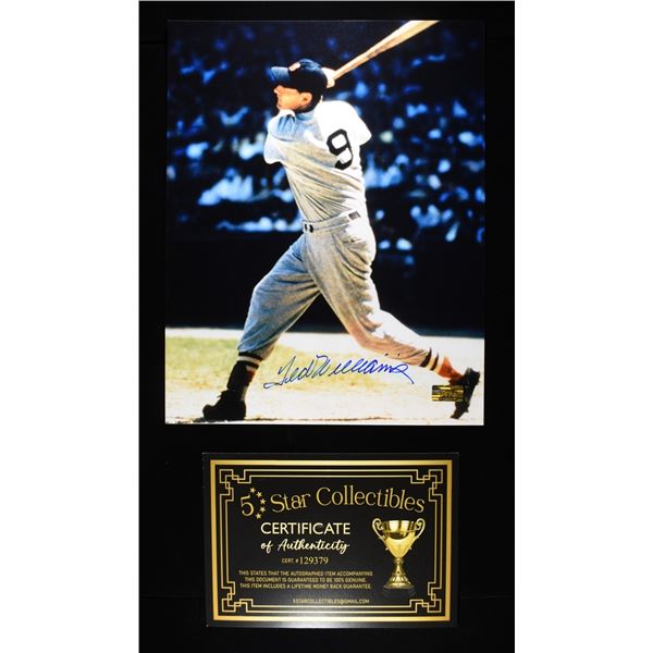 TED WILLIAMS SIGNED PHOTO 8X10 W/COA