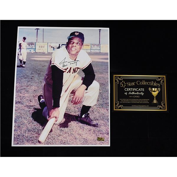 WILLIE MAYS SIGNED PHOTO 11X14 W/COA