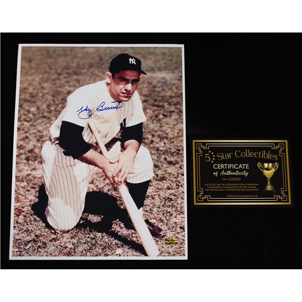 YOGI BERRA SIGNED PHOTO 11X14 W/COA