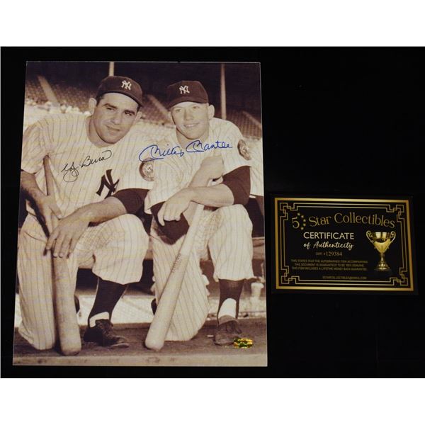 YOGI BERRA & MICKEY MANTLESIGNED PHOTO 11X14 W/COA
