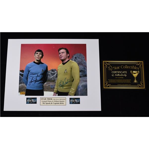 NIMOY & SHATNER SIGNED PHOTO 8X10 MATTED W/COA