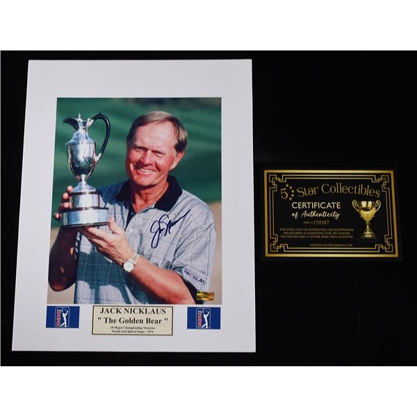 JACK NICKLAUS SIGNED PHOTO 8X10 MATTED W/COA