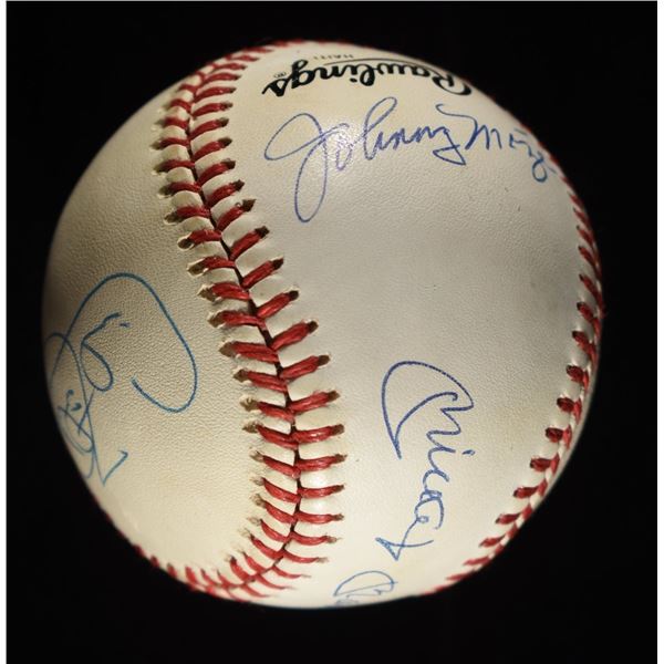 MANTLE, MAYS, MIZE, KINER, FIELDS SIGNED BASEBALL