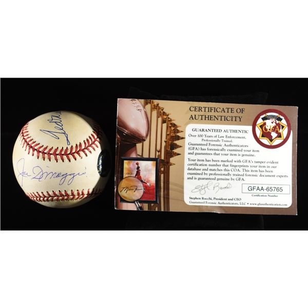 WILLIAMS & DIMAGGIO OMLB SIGNED BASEBALL EITH COA