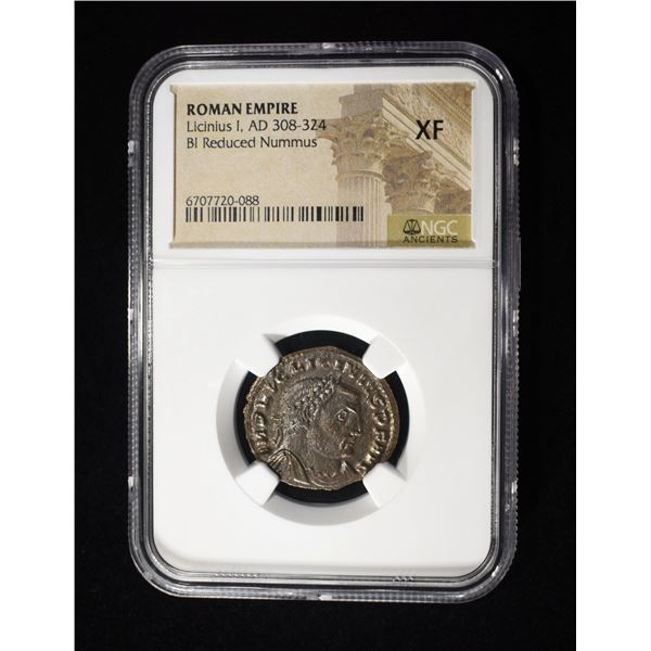 AD 308-324 LICINIUS I, BI REDUCED NUMMUS  NGC XF