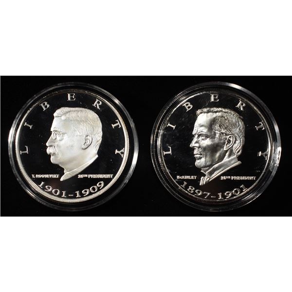 (2) PRESDENTIAL 1 OZ .999 SILVER ROUNDS