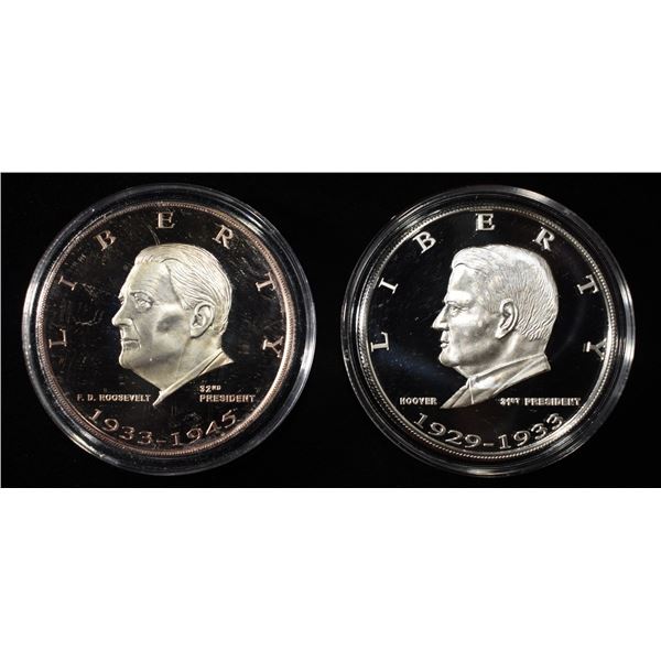 (2) PRESDENTIAL 1 OZ .999 SILVER ROUNDS