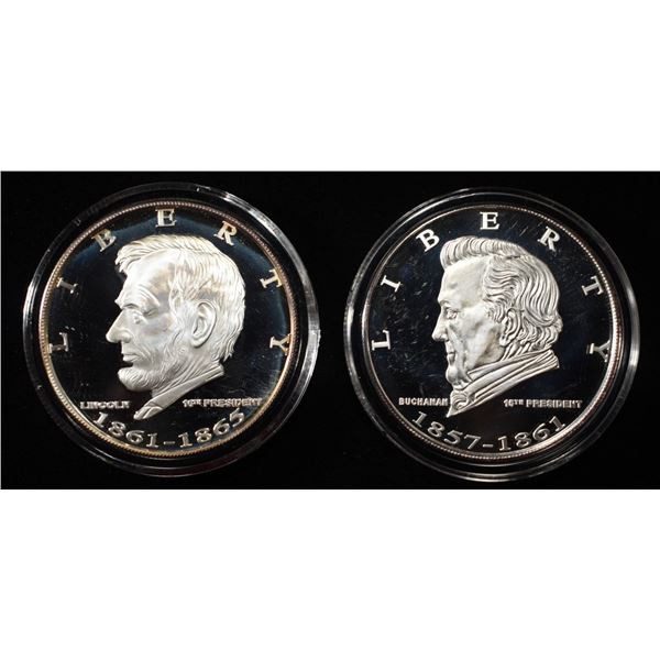(2) PRESDENTIAL 1 OZ .999 SILVER ROUNDS