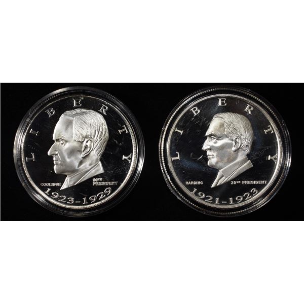 (2) PRESDENTIAL 1 OZ .999 SILVER ROUNDS