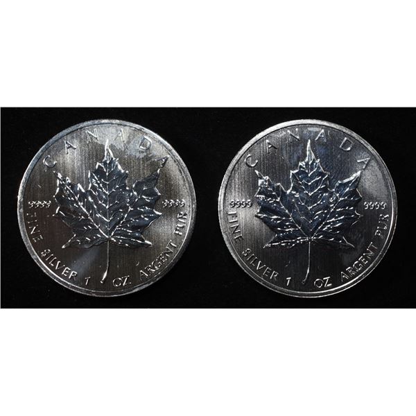 (2) 2013 1 OZ .999 SILVER CANADA MAPLE ROUNDS