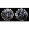 Image 1 : (2) 2013 1 OZ .999 SILVER CANADA MAPLE ROUNDS