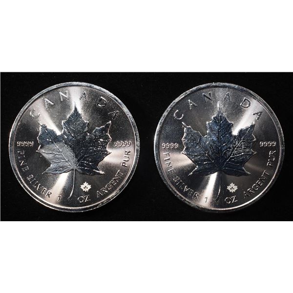 (2) 2023 1 OZ .999 SILVER CANADA MAPLE ROUNDS