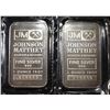 Image 1 : (2) 1 OZ .999 SILVER JOHNSON MATTHEY BARS