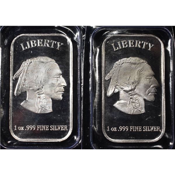 (2) 1 OZ BUFFALO .999 SILVER BARS