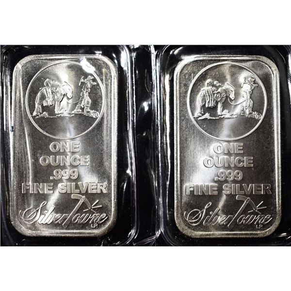 (2) 1 OZ MINERS .999 SILVER BARS