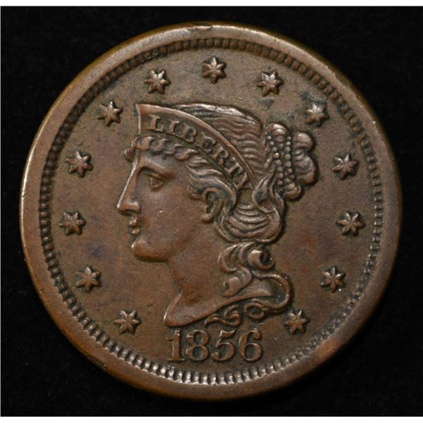 1856 BRAIDED HAIR LARGE CENT AU