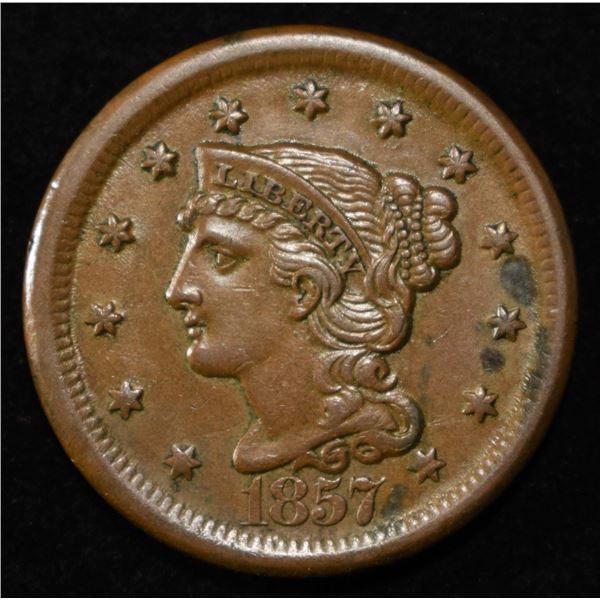 1857 LARGE CENT BU