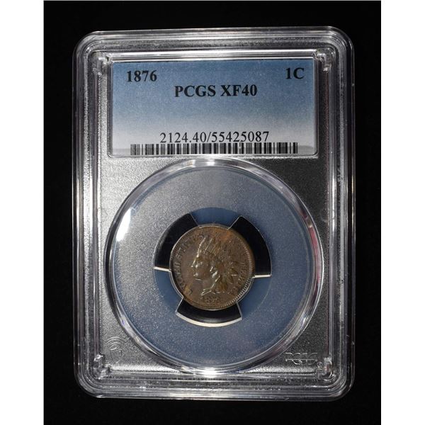1876 INDIAN CENT PCGS XF40