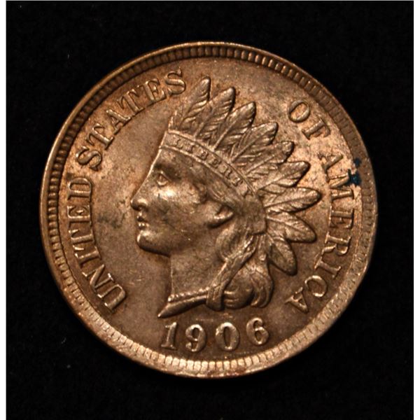 1906 INDIAN CENT CH/GEM BU RB