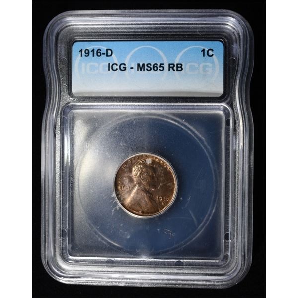 1916-D LINCOLN CENT ICG MS-65 RB
