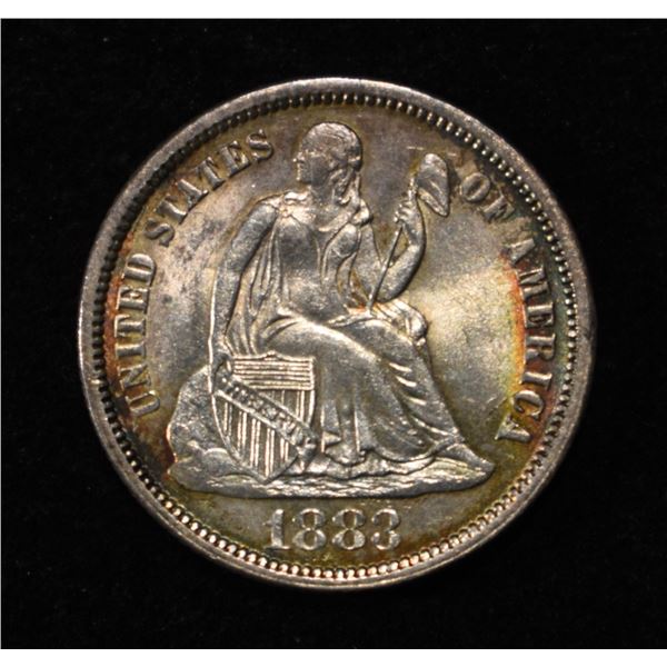 1883 SEATED LIBERTY DIME GEM BU