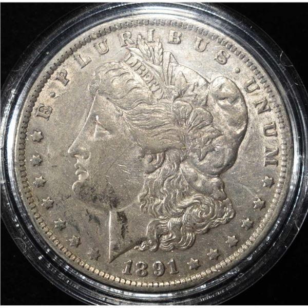 1891-O MORGAN DOLLAR AU