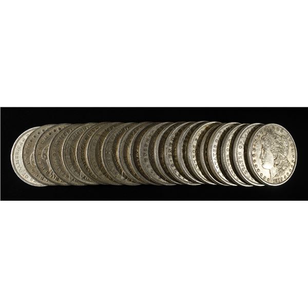 ROLL OF 1879-O MORGAN DOLLARS XF+, SOME AU