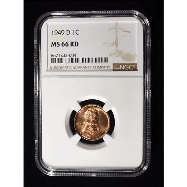 1949-D LINCOLN CENT NGC MS-66 RD