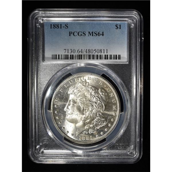 1881-S MORGAN DOLLAR PCGS MS-64
