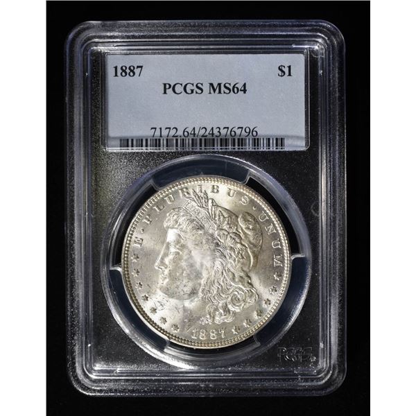 1887 MORGAN DOLLAR PCGS MS64