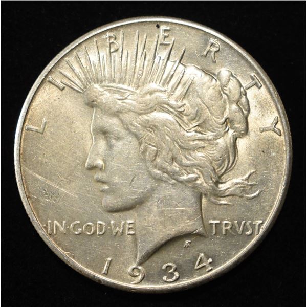 1934-S PEACE DOLLAR AU