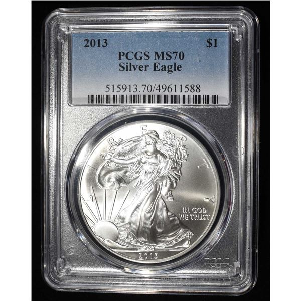 2013 AMERICAN SILVER EAGLE PCGS MS70