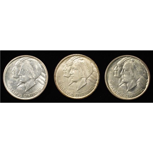 1936-P,D,S ARKANSAS COMMEM HALF SET CH BU