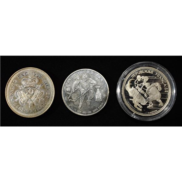 3 FOREIGN SILVER COINS